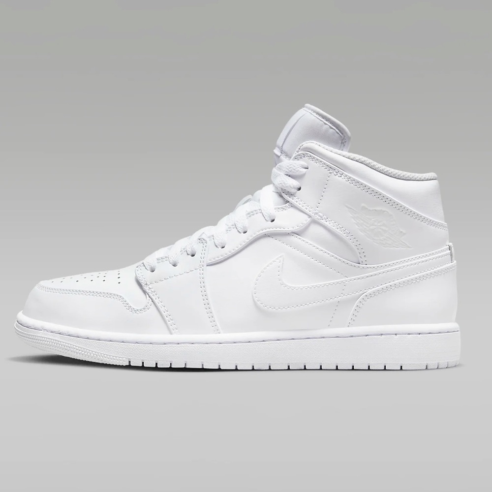 Air Jordan 1 Mid GS 'Triple White'